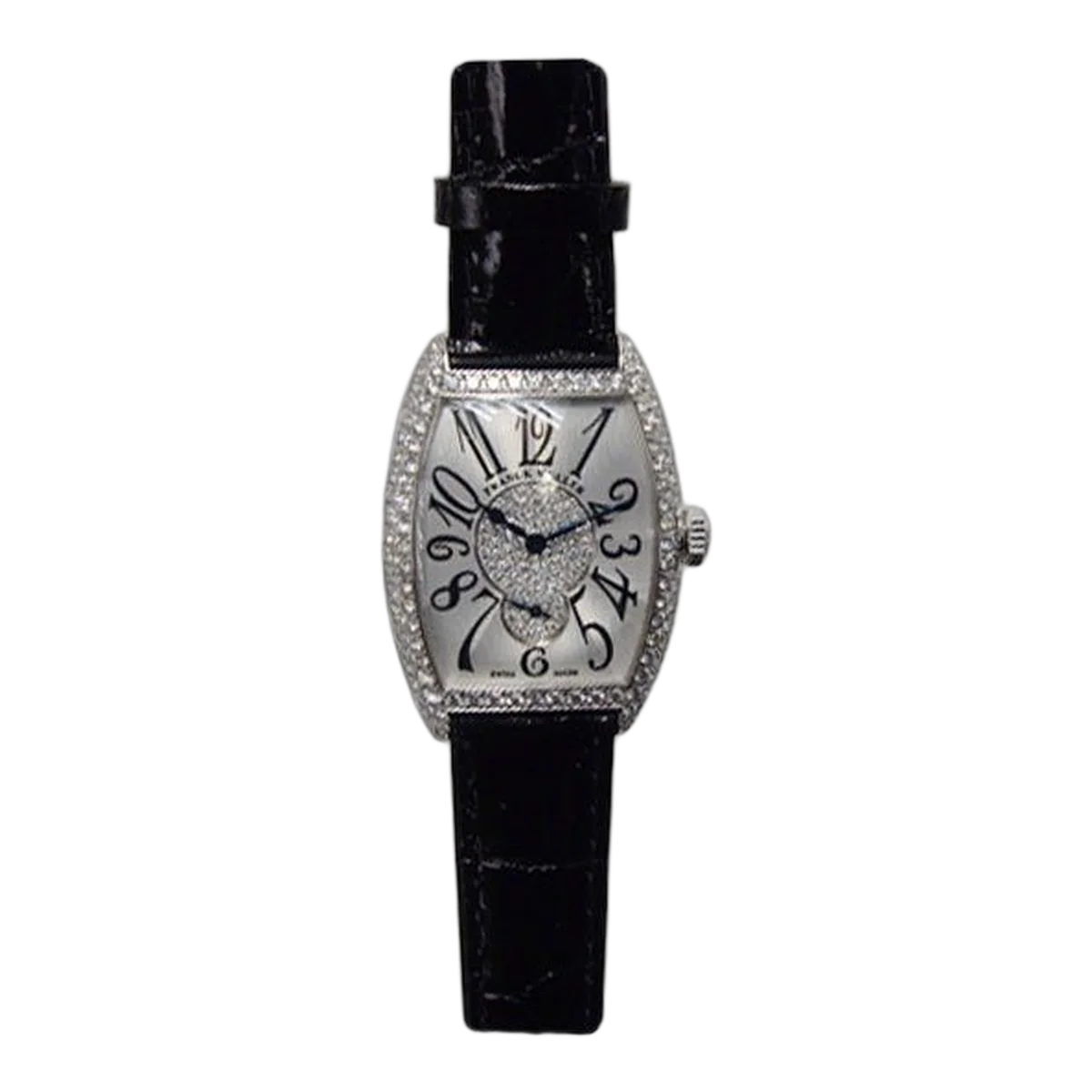 Franck Muller Art Deco 7500 S6 D 2P Diamond-Set 28Mm 18K White Gold Manual Movement Ladies Watch