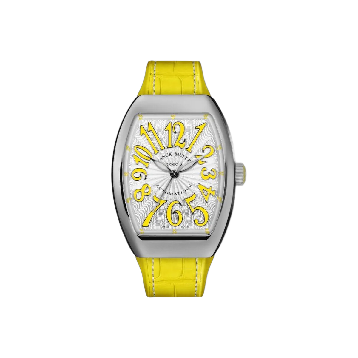 Franck Muller V 32 SC AT FO AC JA Vanguard White Dial Yellow Numerals Ladies Watch