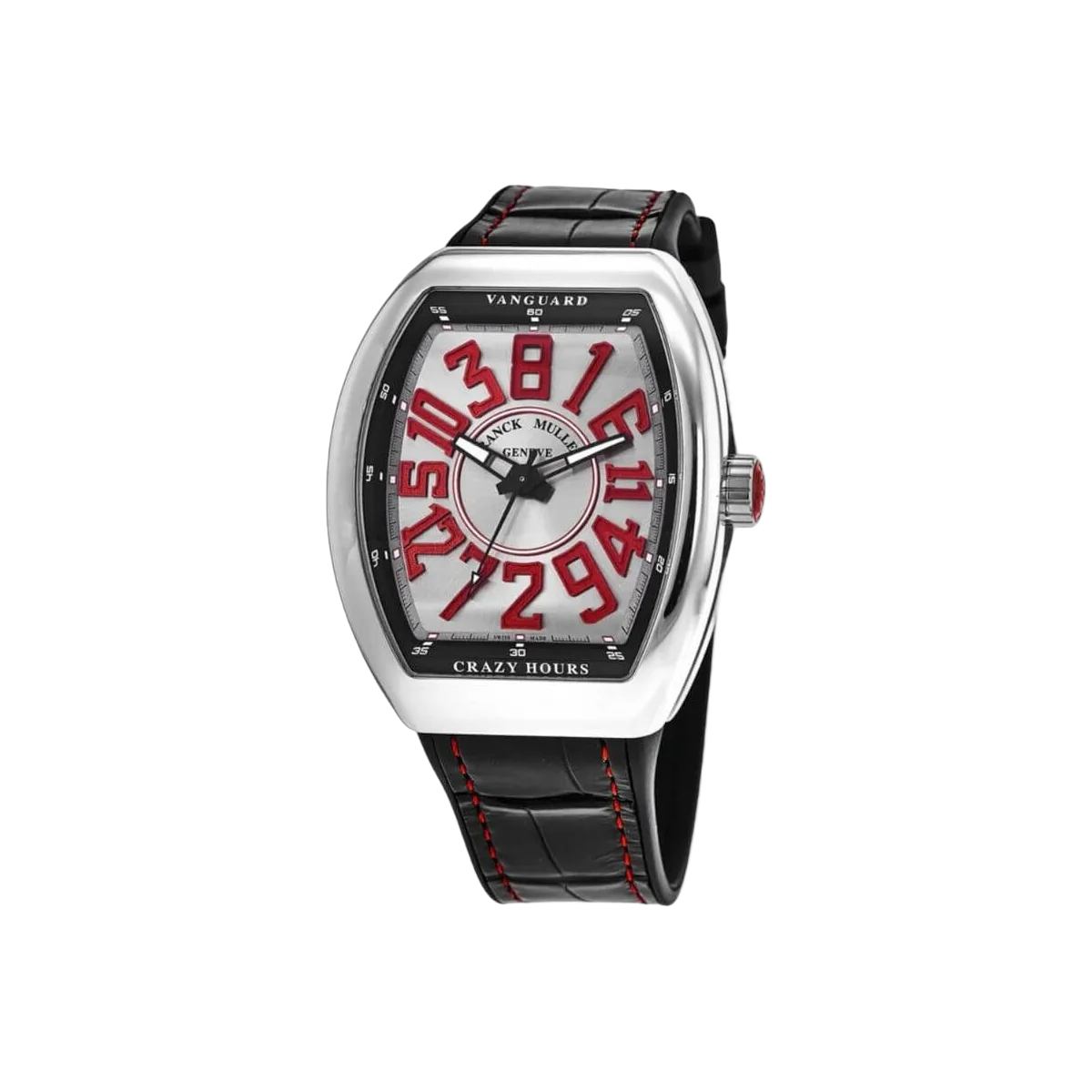 Franck Muller V 45 CH AC ER Red Numerals Dial Leather Strap