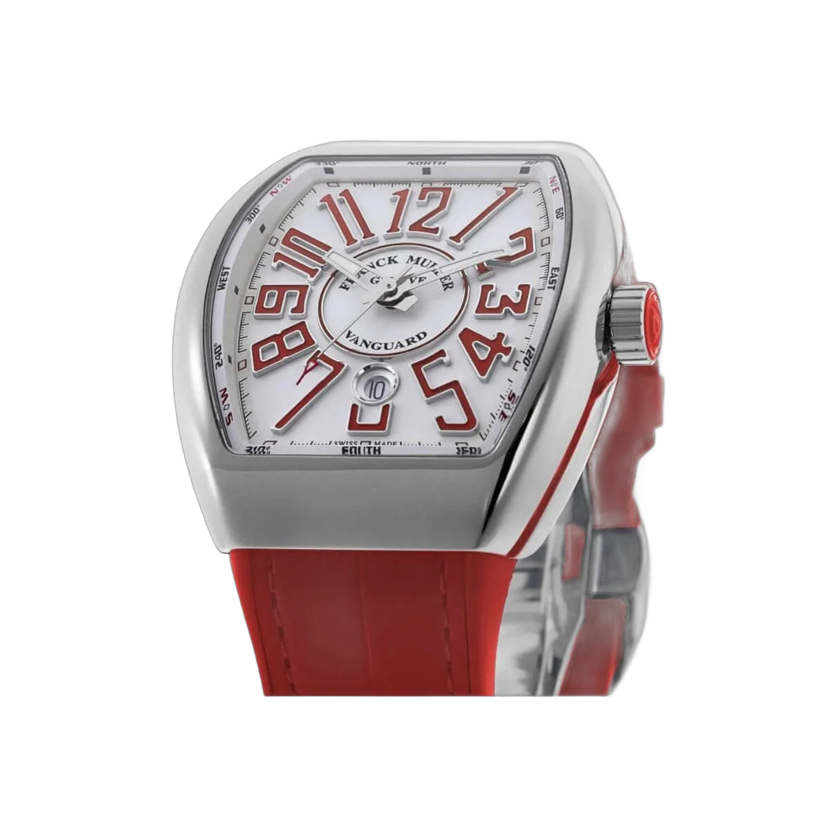 Franck Muller V 45 SC DT AC RG Vanguard White Dial Red Strap – additional product photo 3