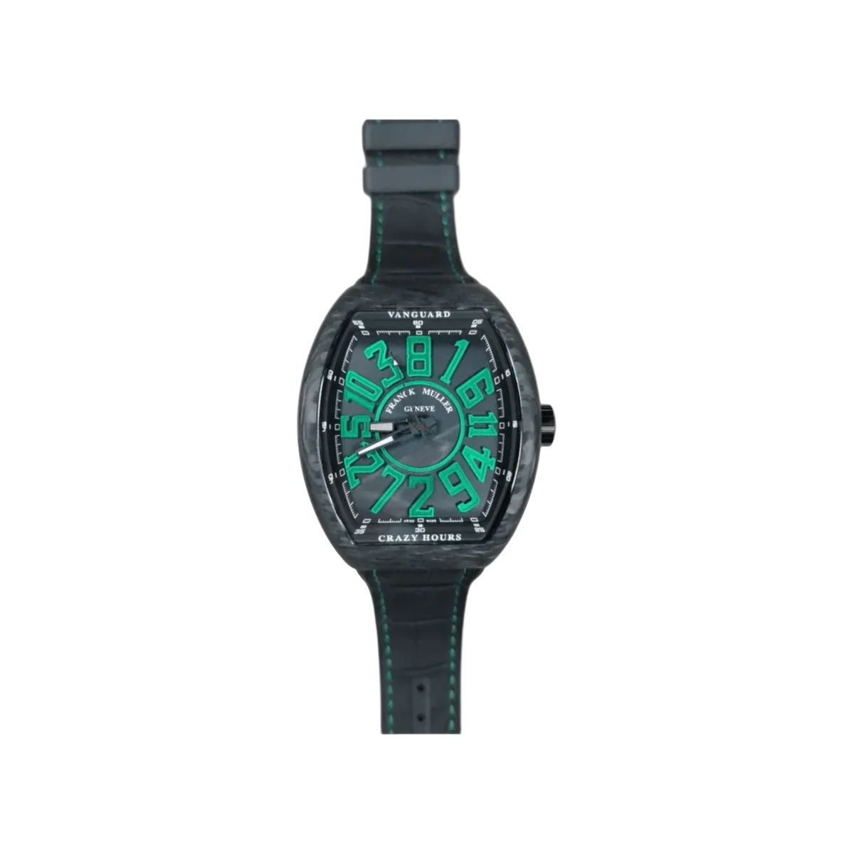 Franck Muller Vanguard Crazy Hours V 45 CH CARBON NR 45mm Black Dial Mens Watch