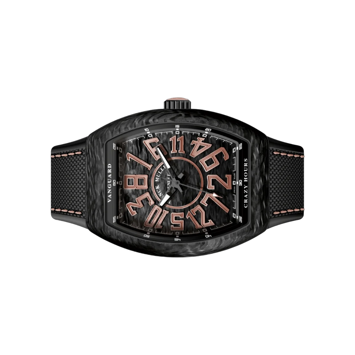 Franck Muller Vanguard Crazy Hours V 45 CH CARBON RB-5N 45mm Automatic Gold Numerals Black Dial Mens Watch – additional product photo 2