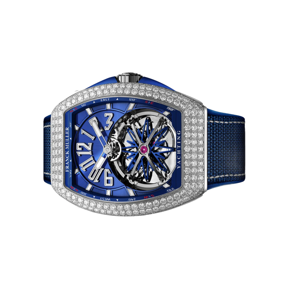 Franck Muller Vanguard Gravity V 45 T GR CS D WG BL WG YACHT Stainless Steel Pave Diamond-set Bezel 45mm Blue Dial Men's Watch – additional product photo 2