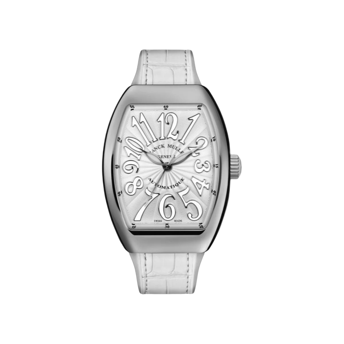 Franck Muller Vanguard Lady V 35 QZ AC BC Rubber Strap 35mm White Dial Womens Watch