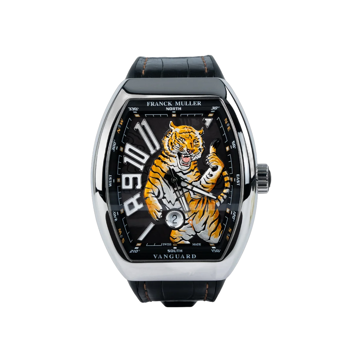 Franck Muller Vanguard Tiger King V 45 SC DT TIGER KING NR Stainless Steel 45mm Black Dial Men's Watch