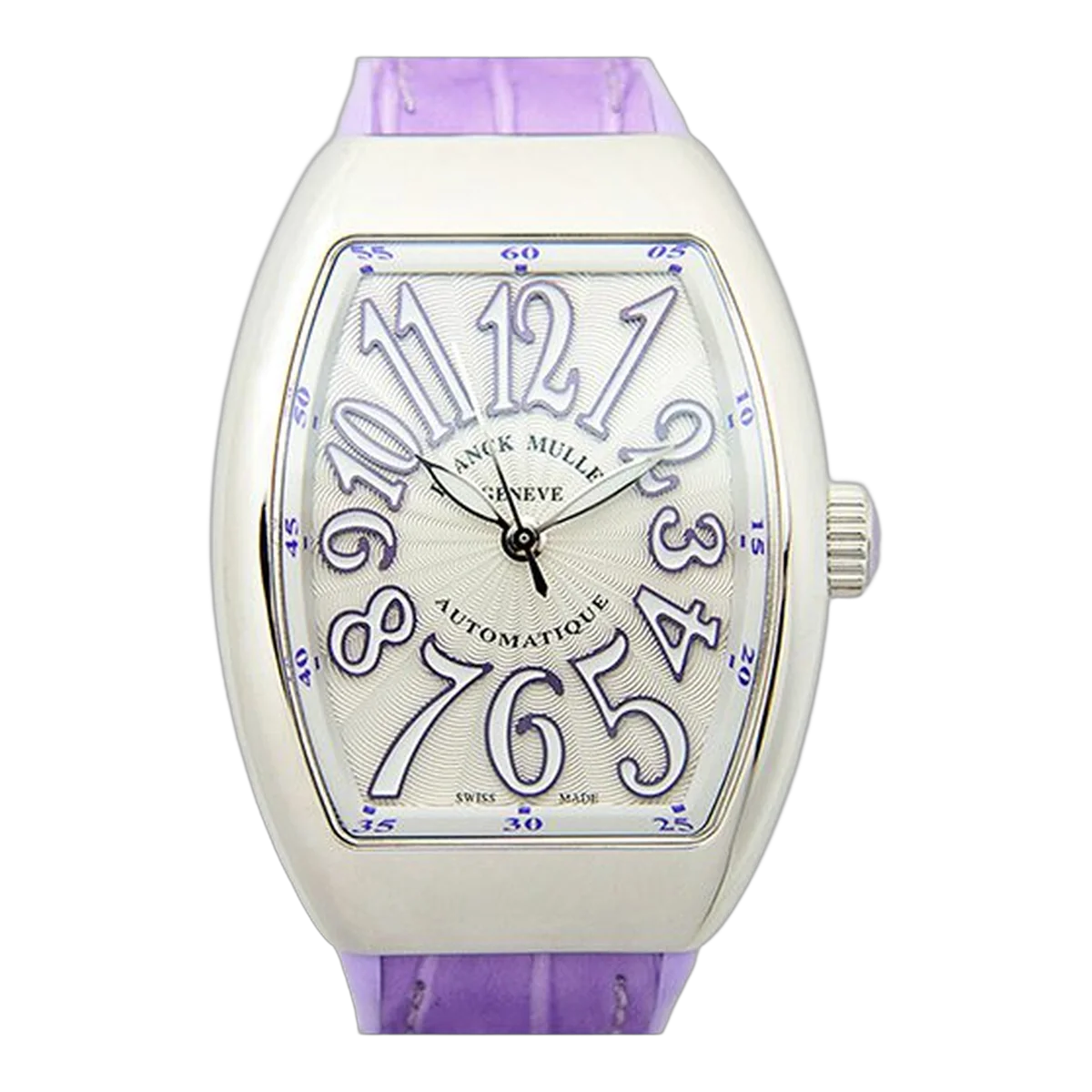 Franck Muller Vanguard V 32 Sc At Fo Ac Vl Silver With Purple Numeral Automatic 32Mm Stainless Steel Ladies Watch