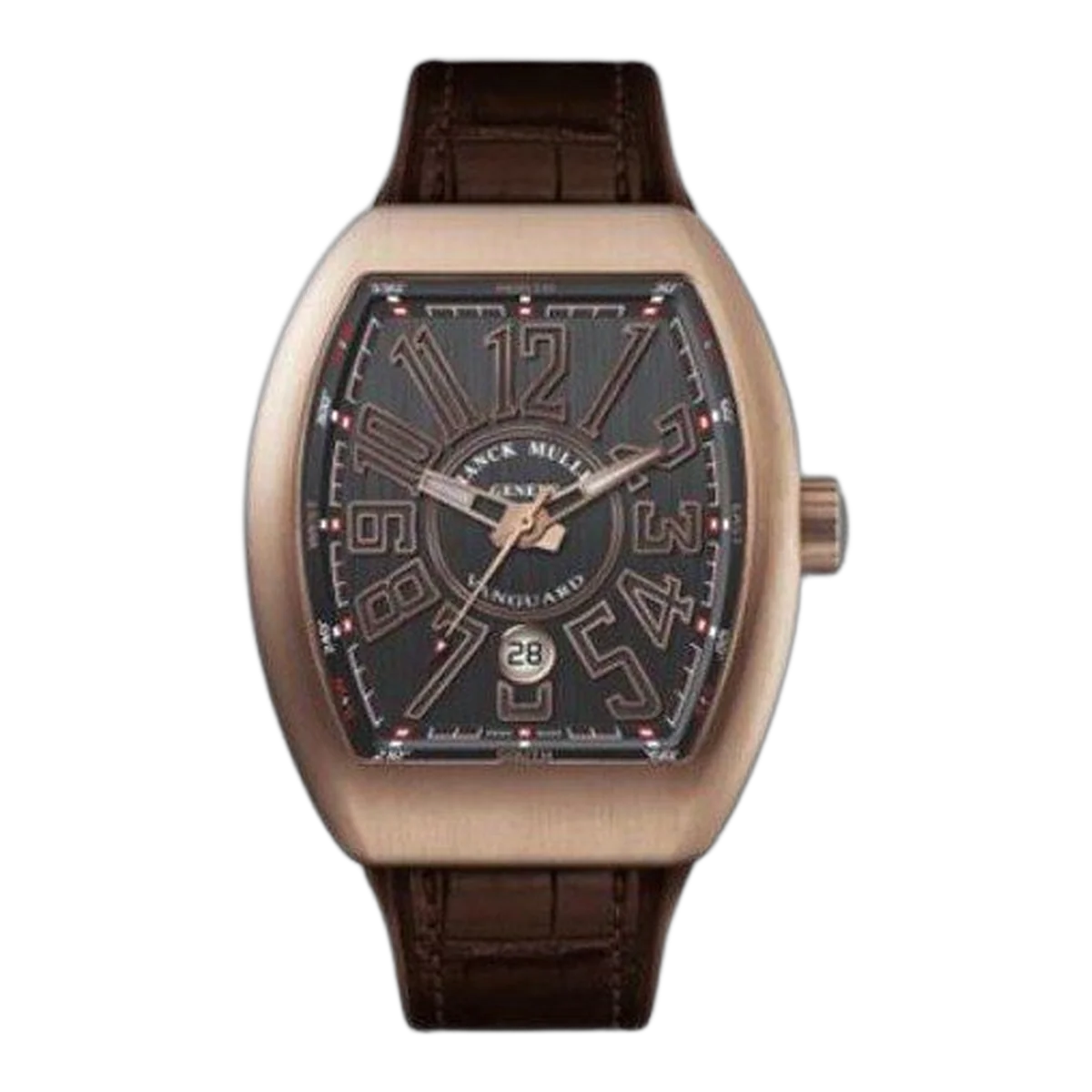 Franck Muller Vanguard V 45 SC DT 5N BN Rose Gold 44mm x 53mm Brown Dial Men's Watch