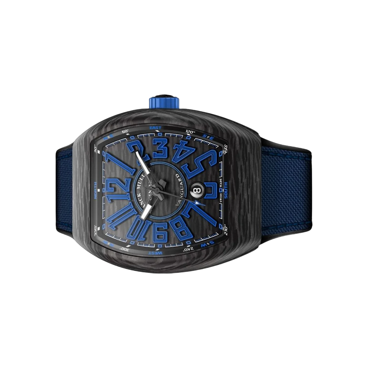 Franck Muller Vanguard V 45 SC DT CARBON NR BLUE Carbon 45mm Black Dial Blue Numerals Men's Watch – additional product photo 2