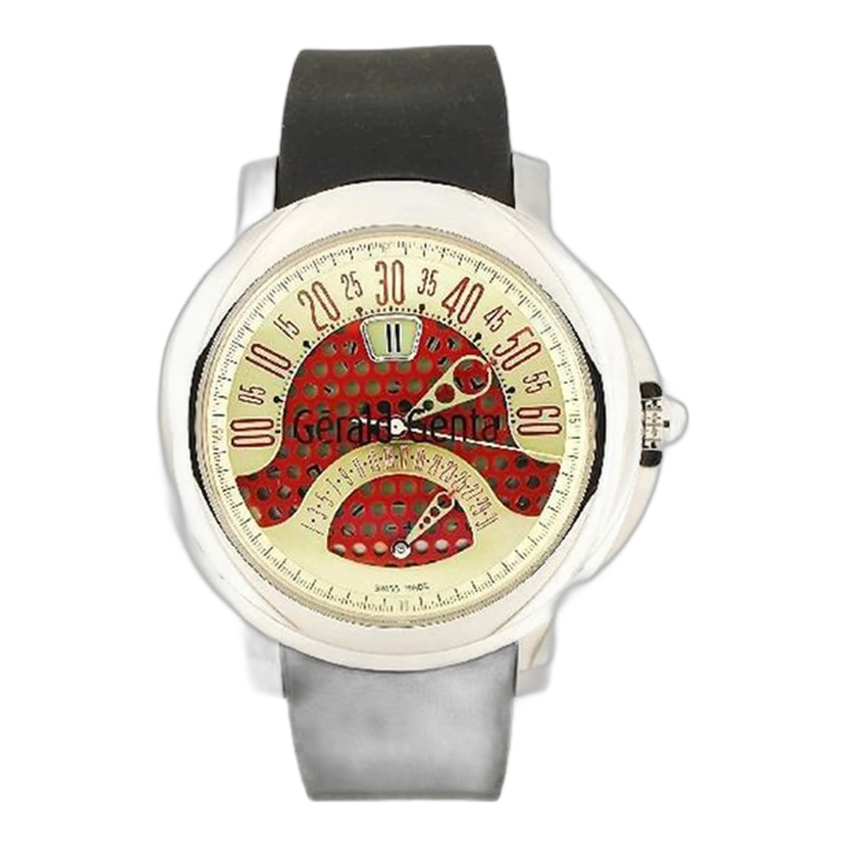 Gerald Genta Arena Bi-Retro BSP.Y.10 Stainless Steel 45mm Red Dial Men's Watch