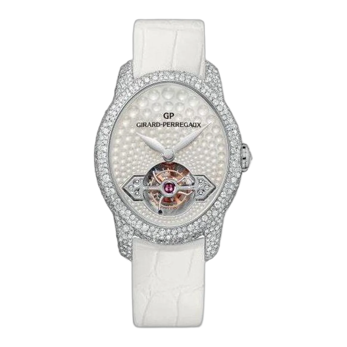Girard Perregaux Cat'S Eye 18Kt White Gold 38Mm X 32.90Mm Ladies Watch