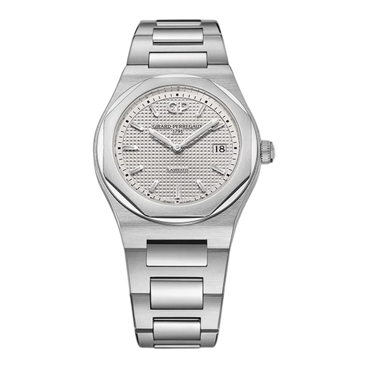 Girard Perregaux Laureato 80189-11-131-11A Silver Dial 34Mm Stainless Steel Ladies Watch 80189-11-131-11A