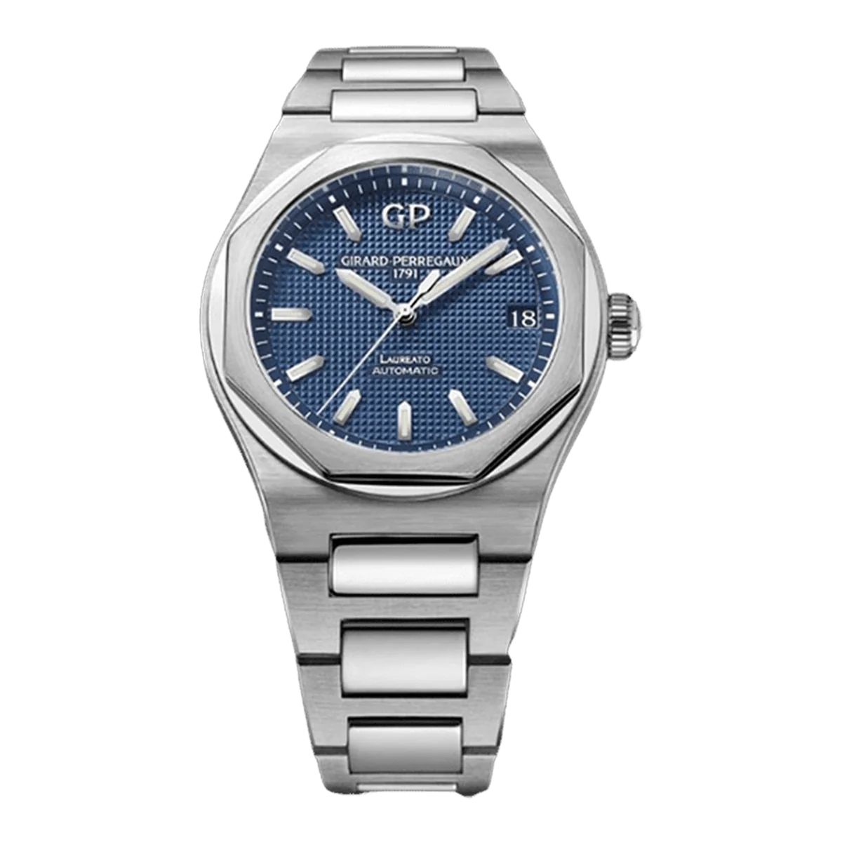 Girard Perregaux Laureato 81010-11-431-11A Blue Index Dial Stainless 42mm Stainless Steel