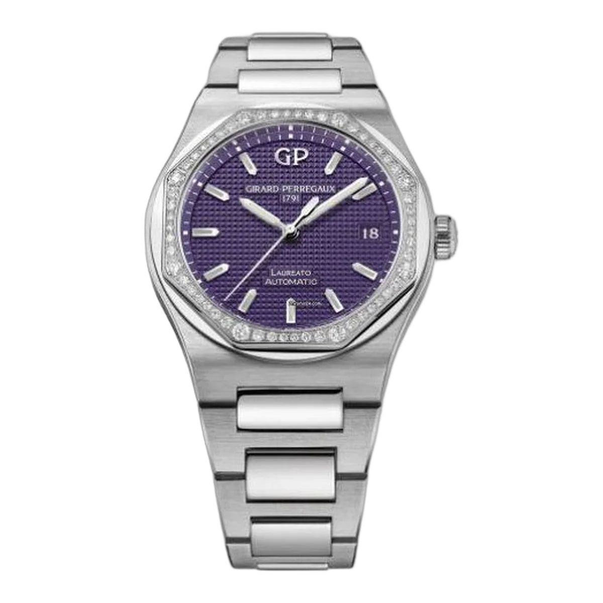 Girard Perregaux Laureato Automatic Diamond Purple Dial Ladies' Watch