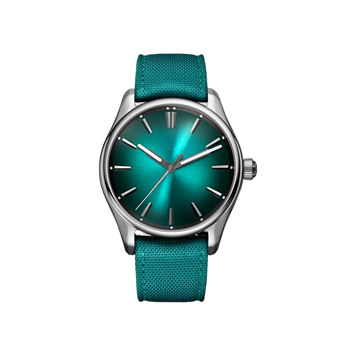 H. Moser & Cie. Pioneer Centre Seconds 3200-1214 Stainless Steel 42mm Blue Sunburst Pattern Dial Men's Watch