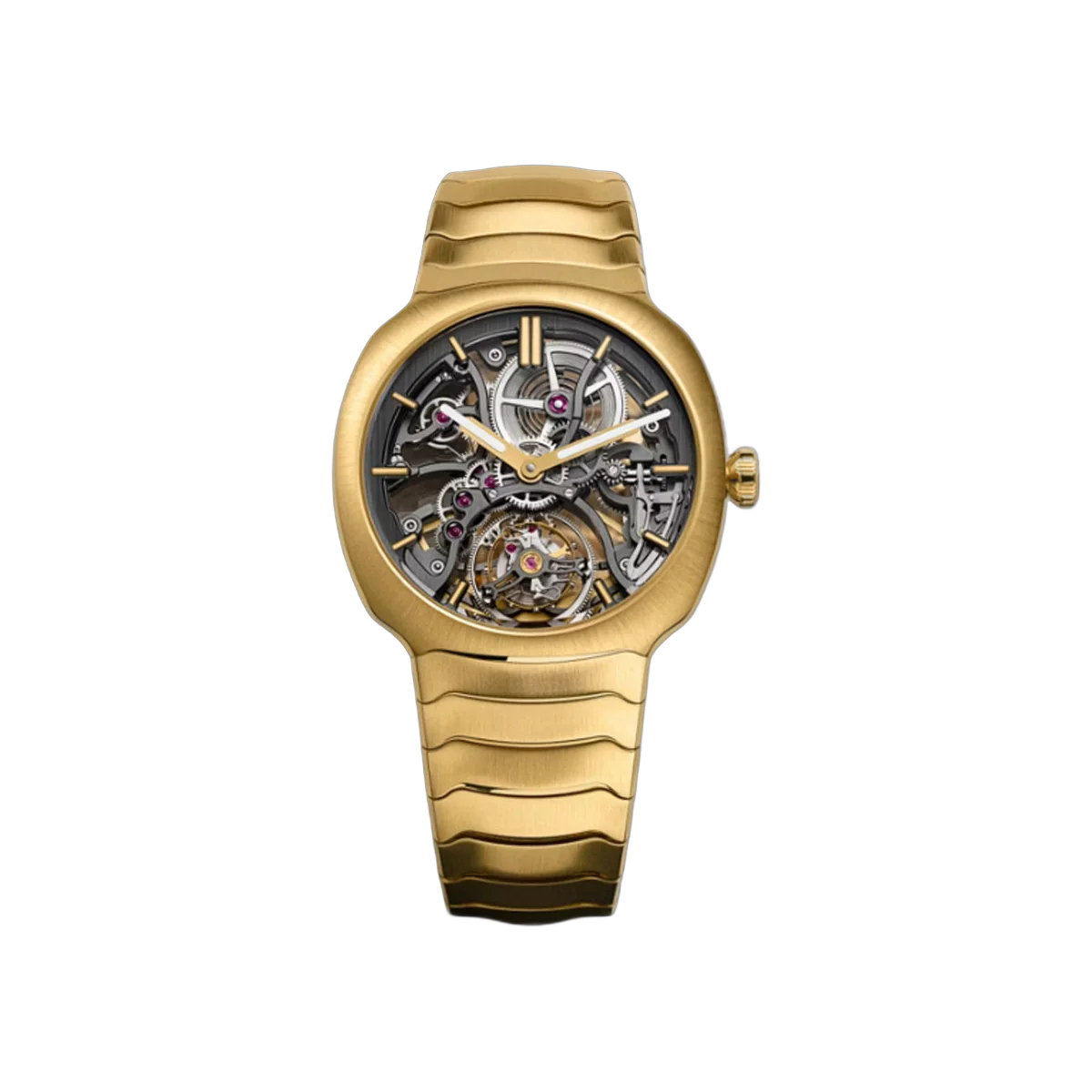 H. Moser & Cie. Streamliner 6814-0700 Tourbillon Boutique Edition Yellow Gold 40mm Skeleton Dial Men's Watch