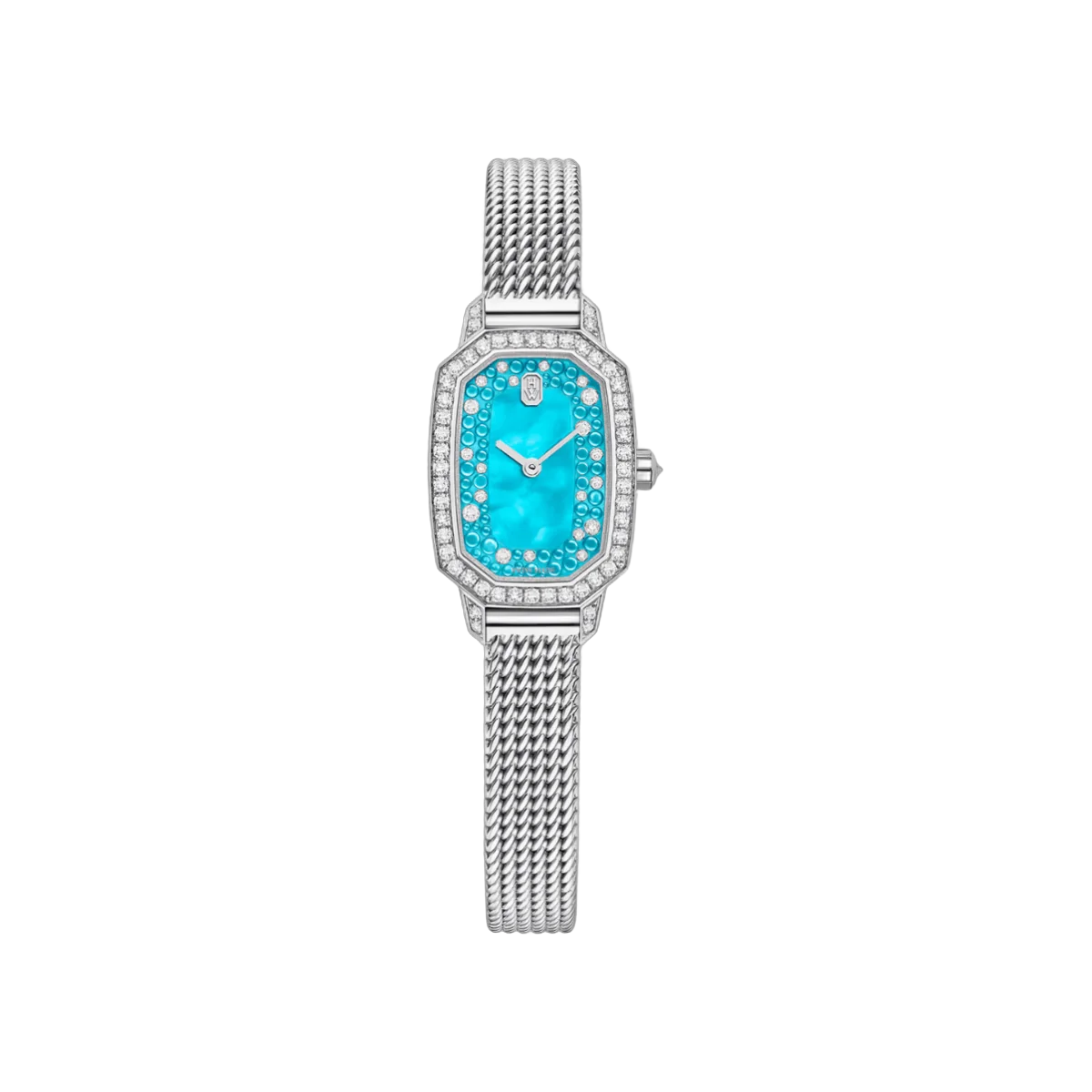 Harry Winston Emerald EMEQHM18WW018 18k White Gold 24mm MOP Dial Womens Watch