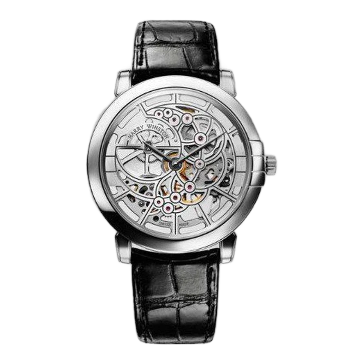 Harry Winston Midnight Skeleton 18Kt White Gold 42Mm Men's Watch
