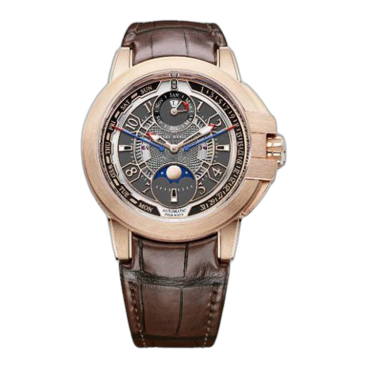 Harry Winston Ocean Biretrograde Perpetual 42Mm 18K Rose Gold Men's Watch Ref. Oceapc42Rr001