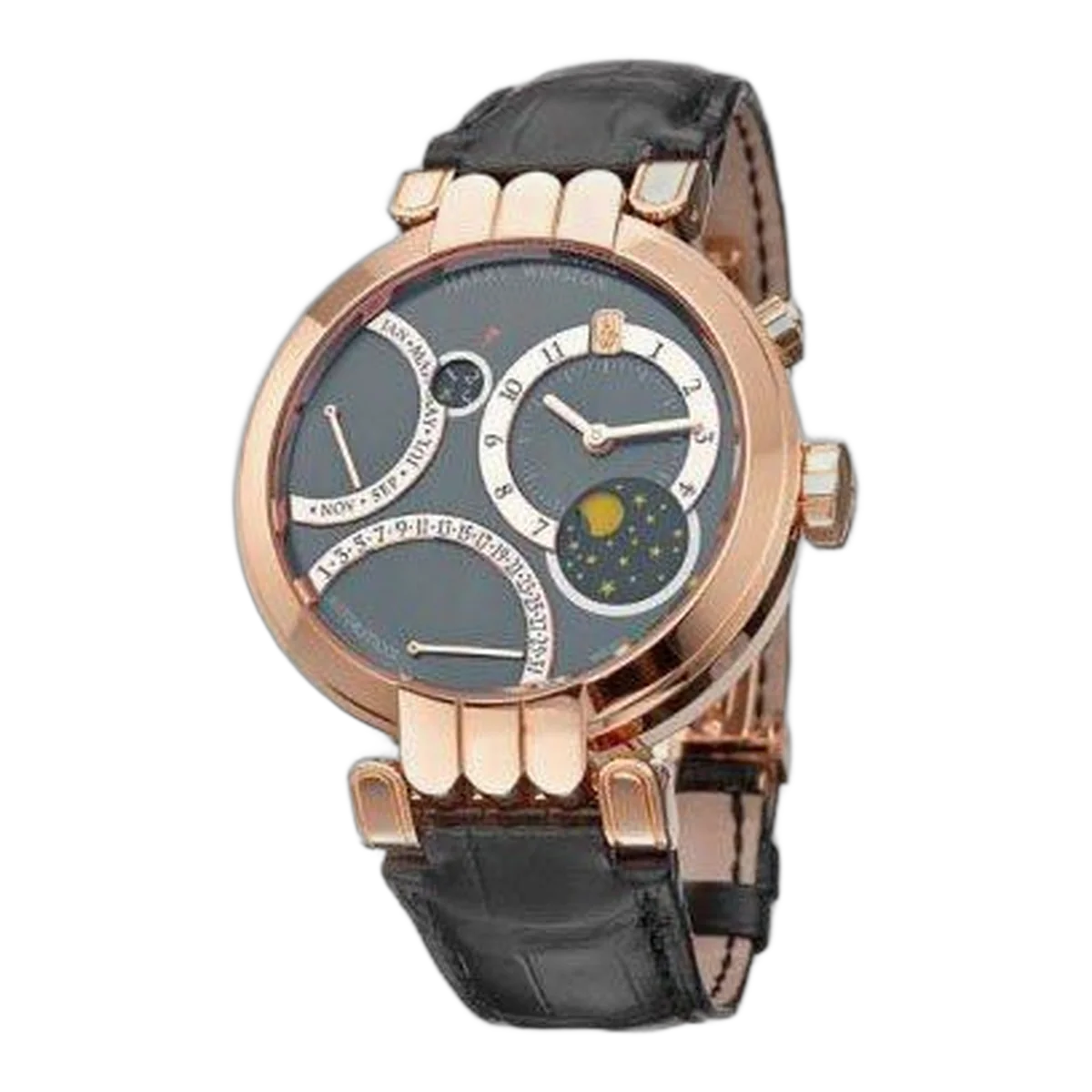 Harry Winston Premier Excenter Perpetual Calendar 41Mm 18Kt Rose Gold Men's Watch