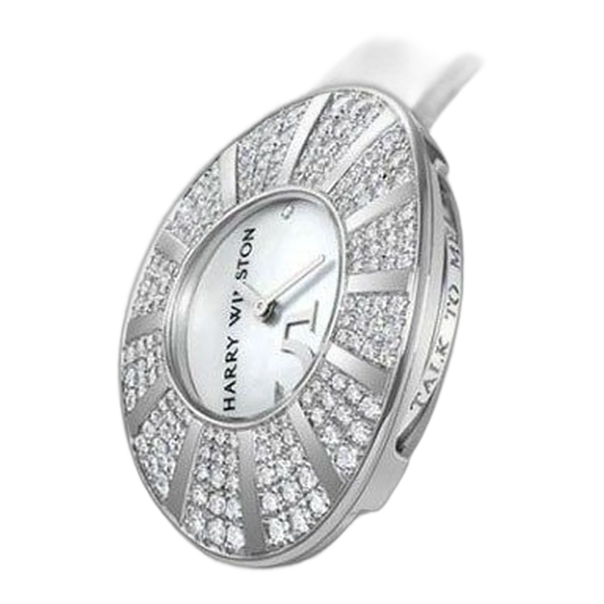 Harry Winston Talk To Me 40Mm 18Kt White Gold Ladies Watch