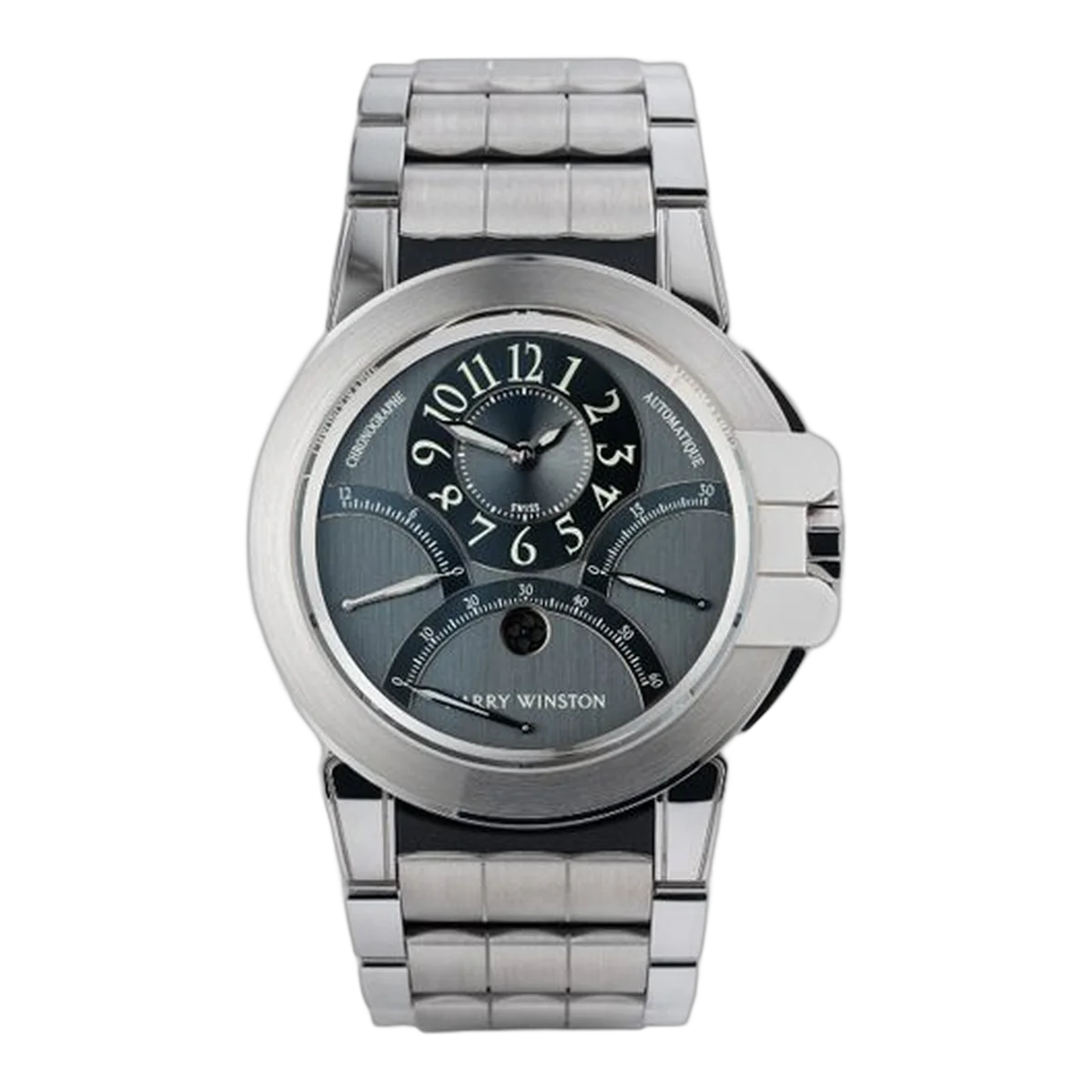 Harry Winston "Triple Retrograde" Ocean Chronograph 44Mm White Gold Men's Watch