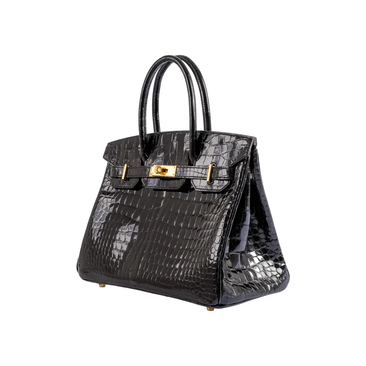 Hermes Birkin 30 Black Shiny Porosus Crocodile Gold HW Handbag – additional product photo 3