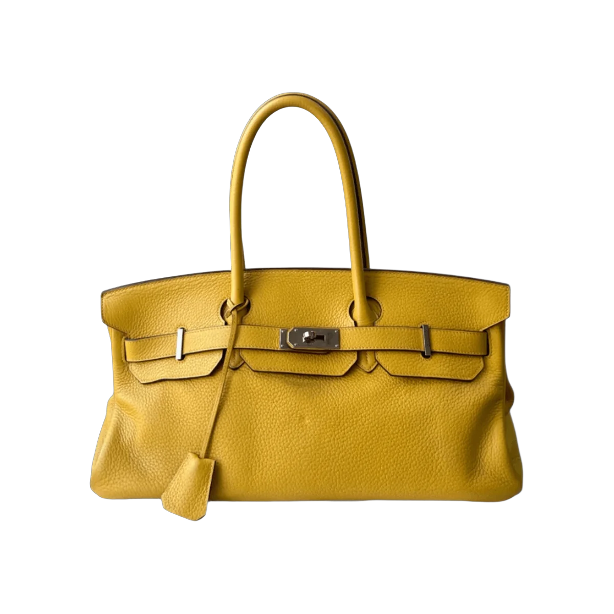 Hermes Birkin 42 Yellow Taurillon Palladium Hardware Hand Bag