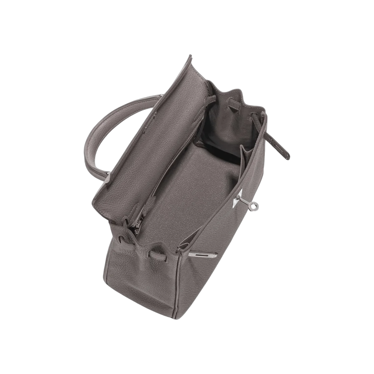 Hermes Kelly 25 Retourne Etain Togo Leather Palladium HW Hardware – additional product photo 2