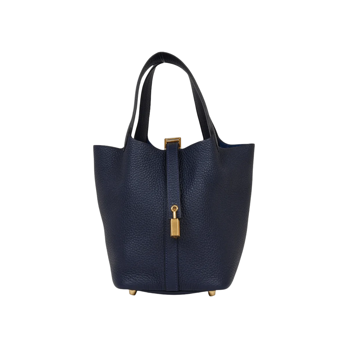 Hermes Picotin 18 Bleu Nuit Taurillon Clemence Leather Gold Hardware Bag