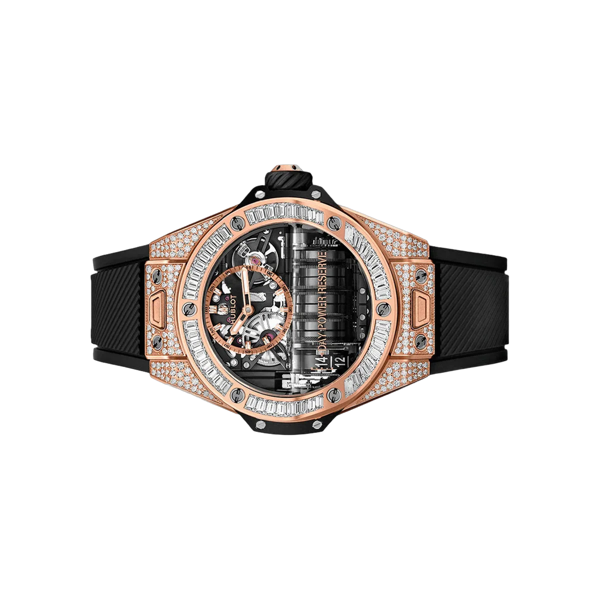 Hublot Big Bang MP-11 911.OX.0118.RX.0904 Rose Gold Baguette Diamonds Bezel Skeleton Dial 45mm Men's Watch – additional product photo 2