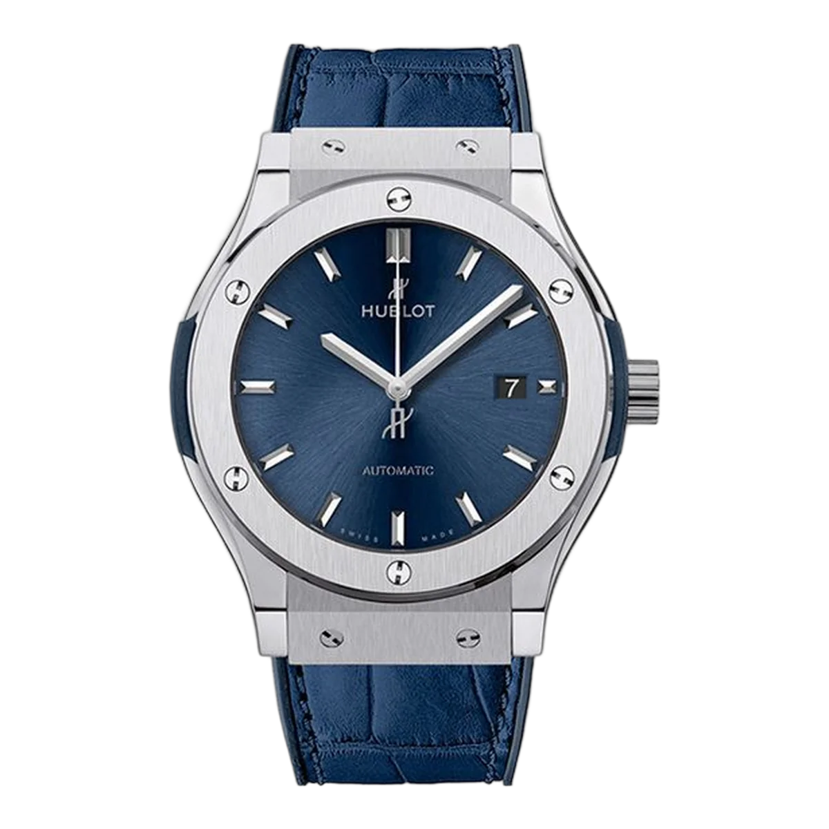 Hublot Classic Fusion 542.NX.7170.LR Titanium 42Mm Blue Dial Men's Watch