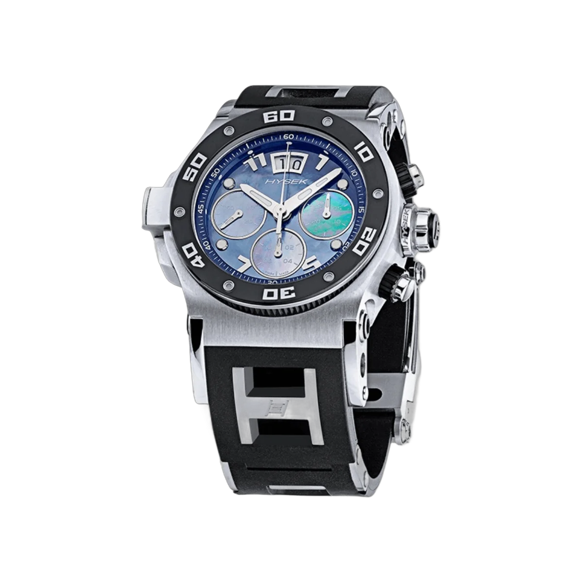 Hysek Abyss Explorer 01 AB07-0133 Chronograph 44mm Blue Dial Mens Watch