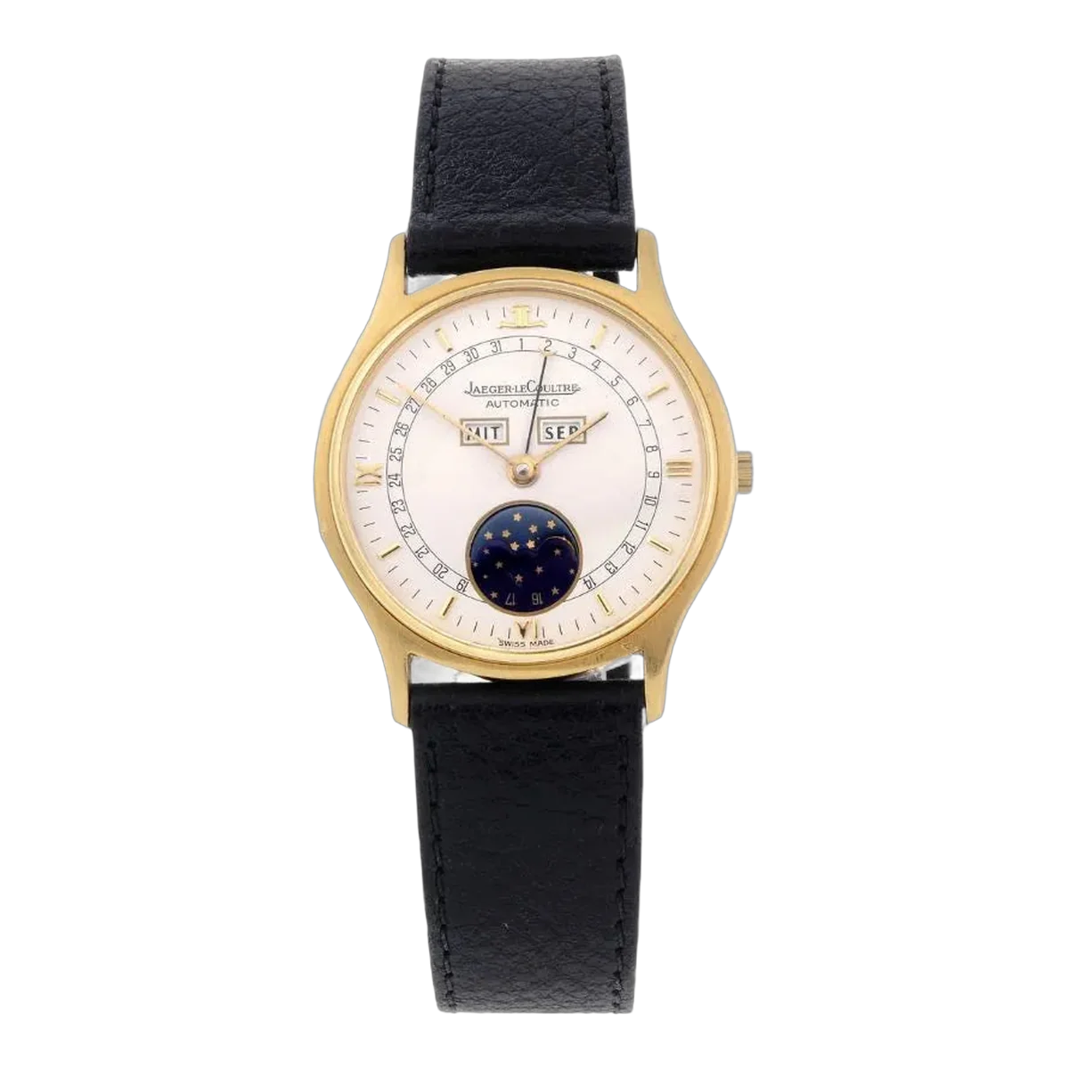 Jaeger Lecoultre Master Triple Date 33Mm 18K Yellow Gold Men's Watch