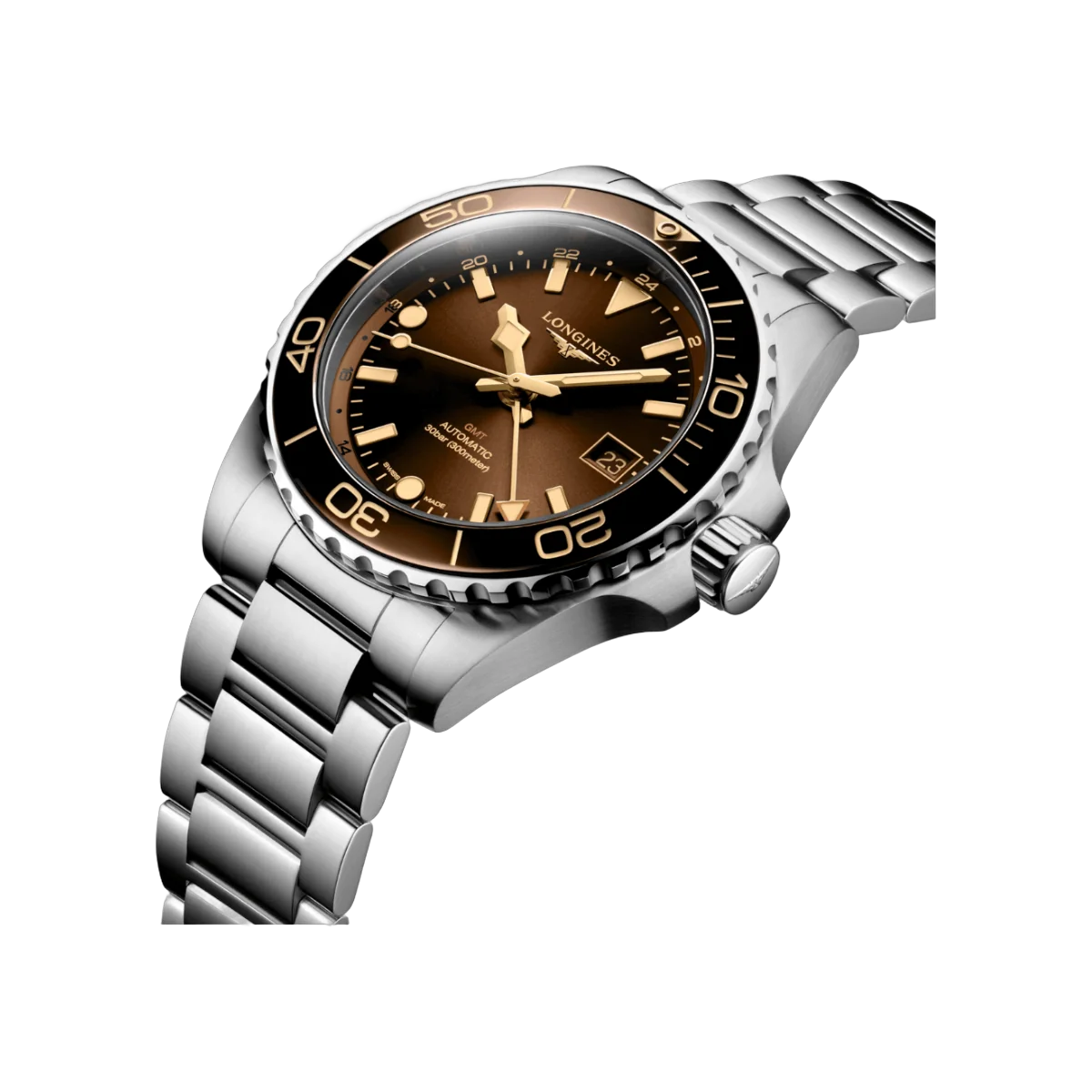 Longines Hydroconquest GMT L37904666 Automatic Stainless steel 41mm Brown Dial Mens Watch – additional product photo 4