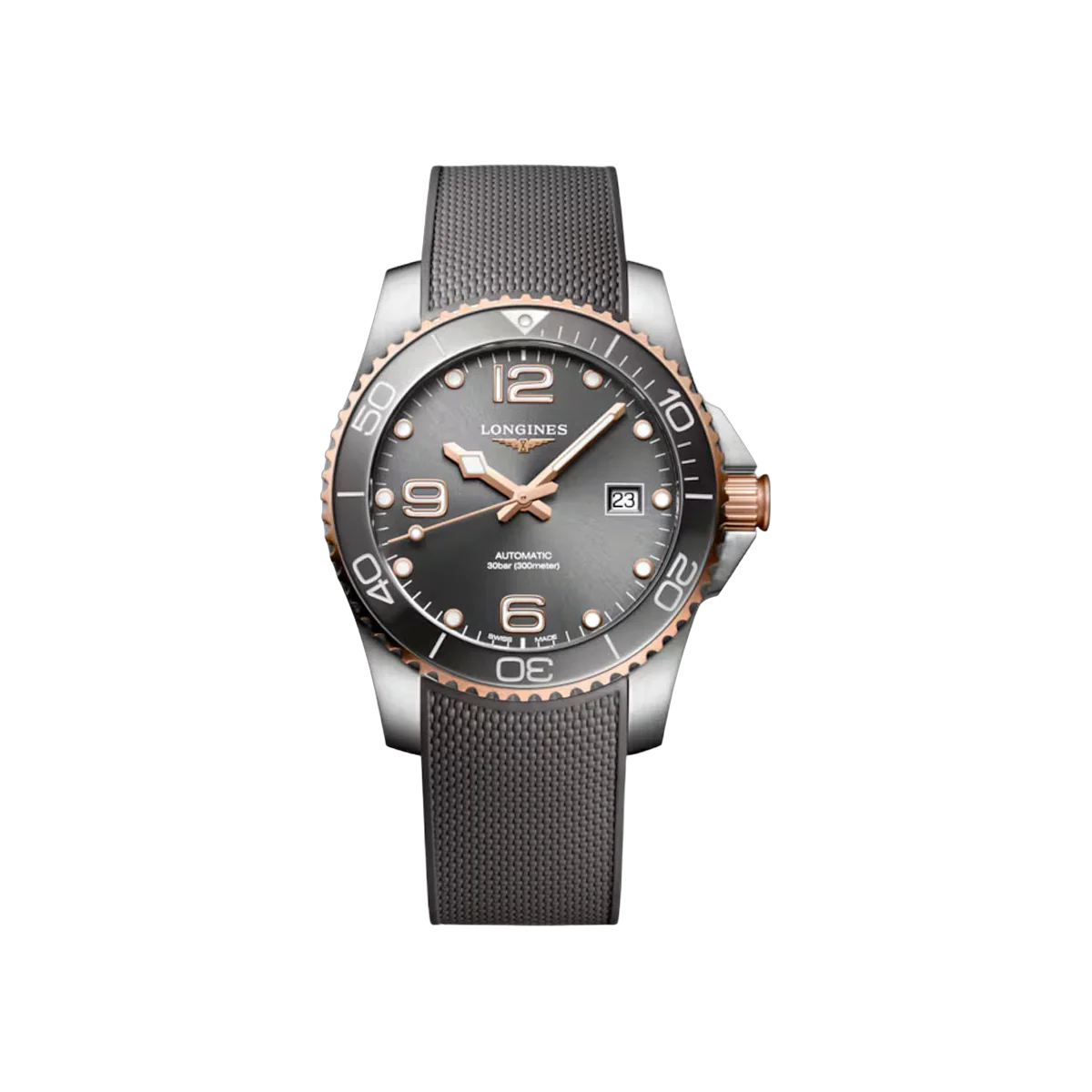 Longines Hydroconquest L3.781.3.78.9 Stainless Steel Sunray Gray Dial 41mm Men's Watch