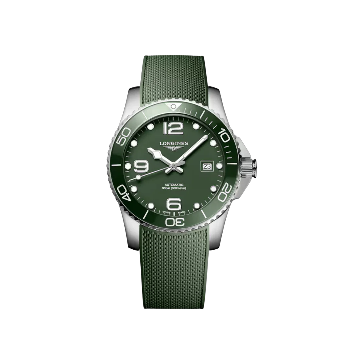 Longines Hydroconquest L3.781.4.06.9 Stainless Steel Green Dial 41mm Men's Watch