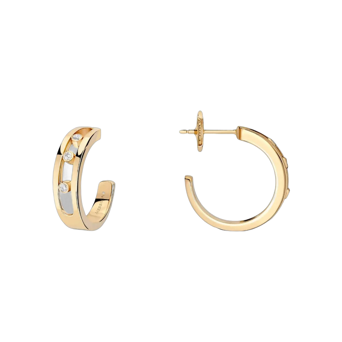 Messika Move Hoop 04407-YG Yellow Gold Diamond Earrings – additional product photo 3