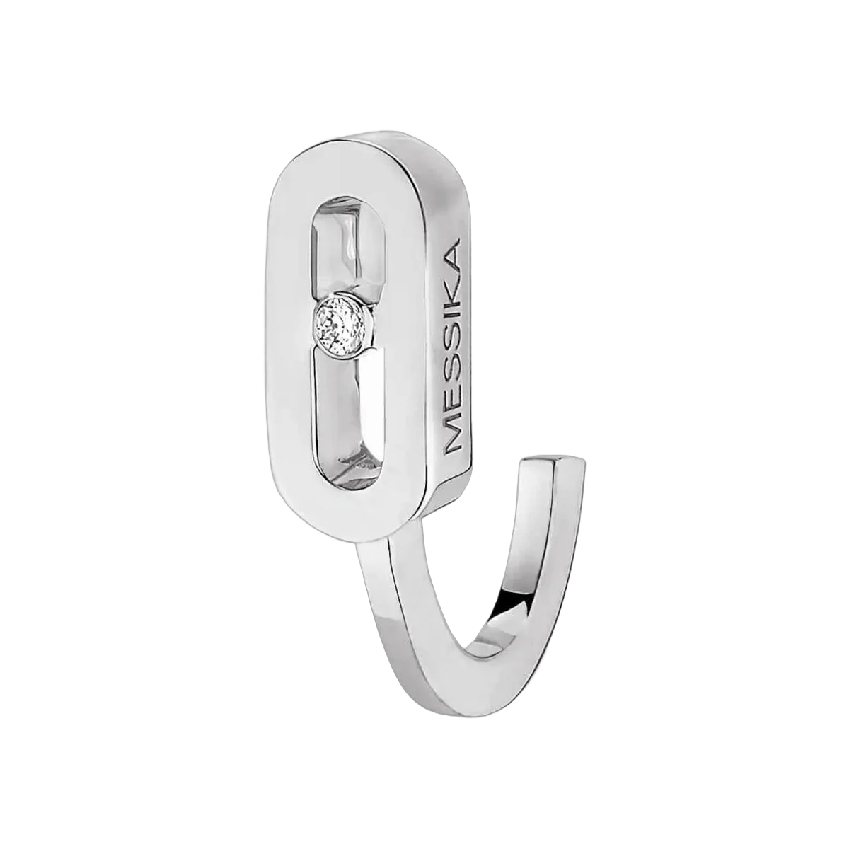 Messika Move UNO Mini Hoops 10050-WG White Gold Diamond Earrings – additional product photo 2