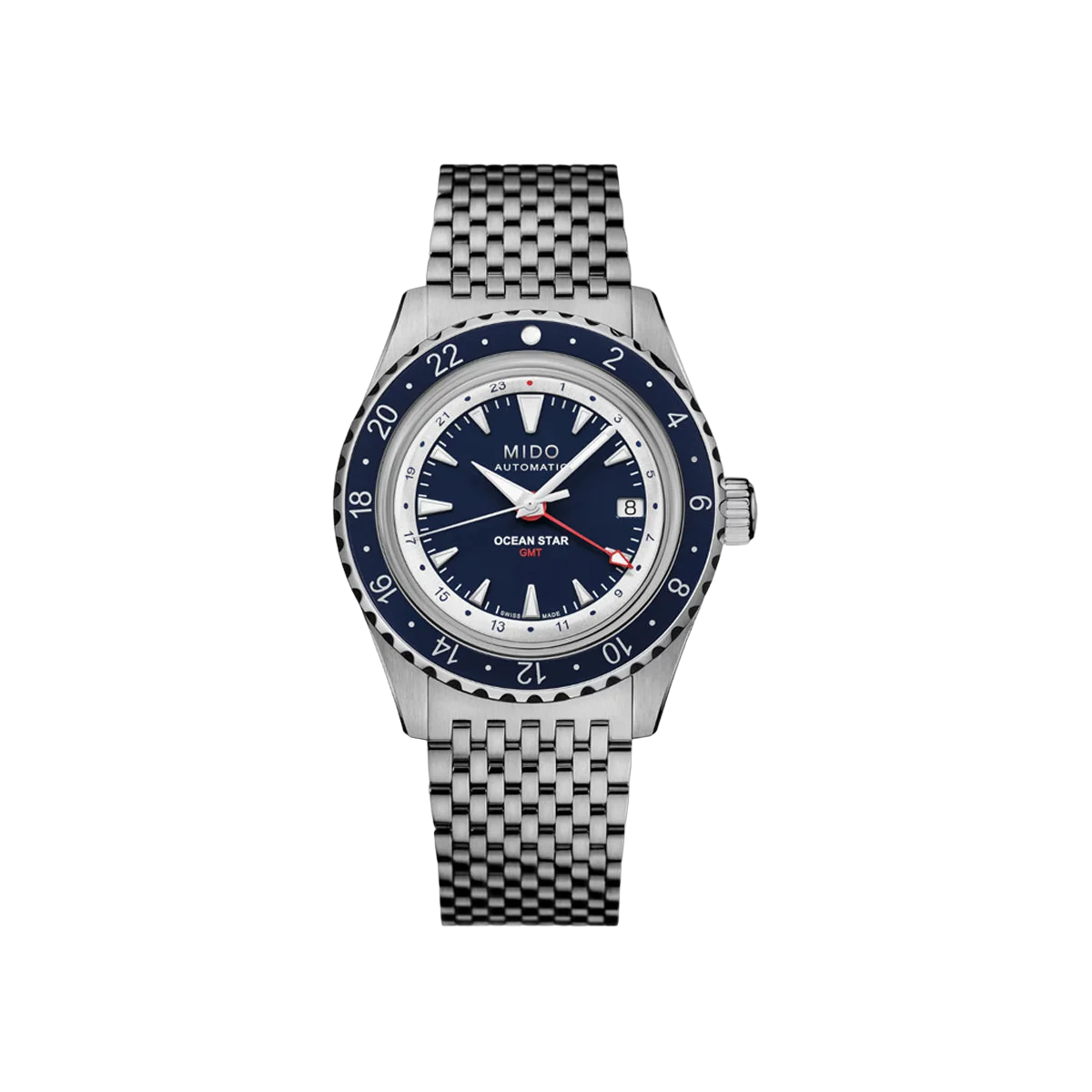 Mido Ocean Star GMT M026.829.18.041.00 Stainless Steel 40.5mm Blue Dial Men's Watch
