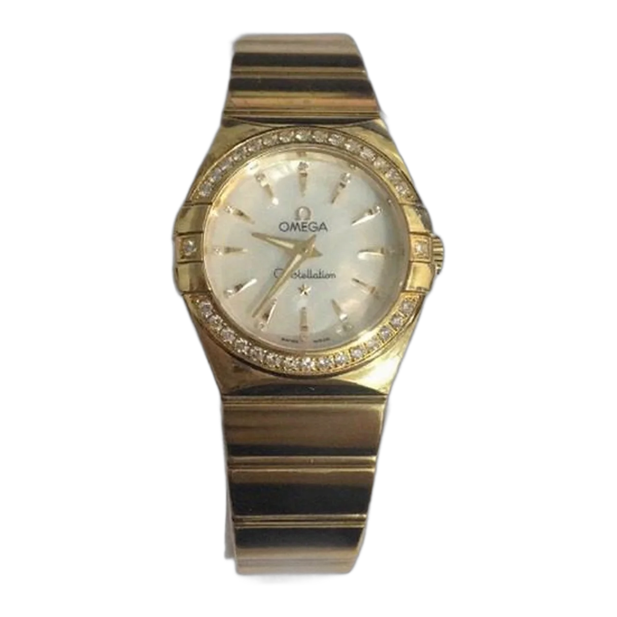 Omega Constellation Yellow Gold 27Mm Mother Of Pearl Dial Ladies Watch