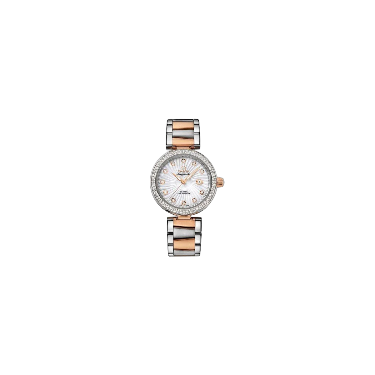 Omega De Ville 34Mm Stainless Steel &Amp; 18Kt Rose Gold Ladies Watch