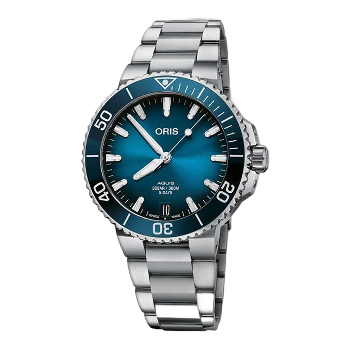 Oris Aquis Date 01 400 7769 4135-07 8 22 09Peb Blue Index Dial Calibre 400 Automatic 41.50Mm Stainless Steel Men's Watch