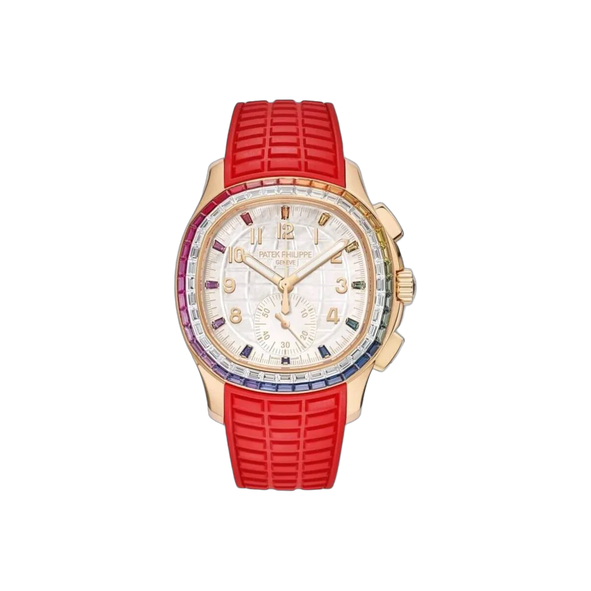 Patek Philippe Aquanaut 7968/300R-001 Rainbow Bezel 18K Rose Gold Case Mother Of Pearl Dial