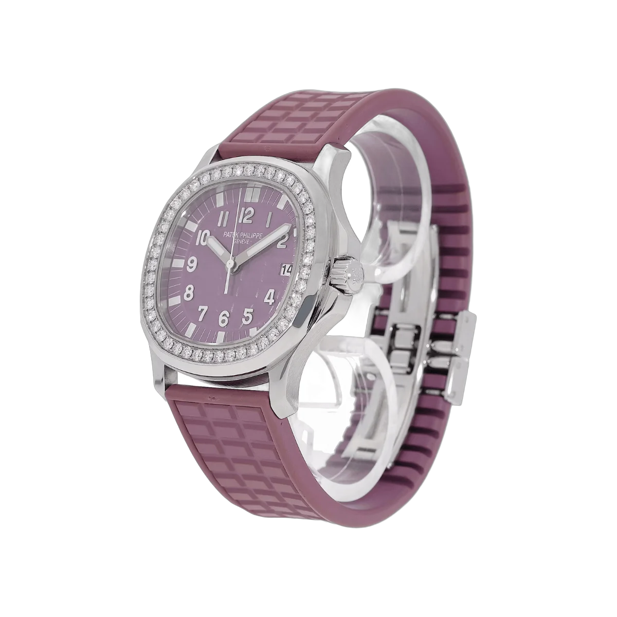 Patek Philippe Aquanaut Luce 5067A-016 Diamond-Set Bezel Stainless Steel 36mm Purple Dial Womens Watch – additional product photo 5
