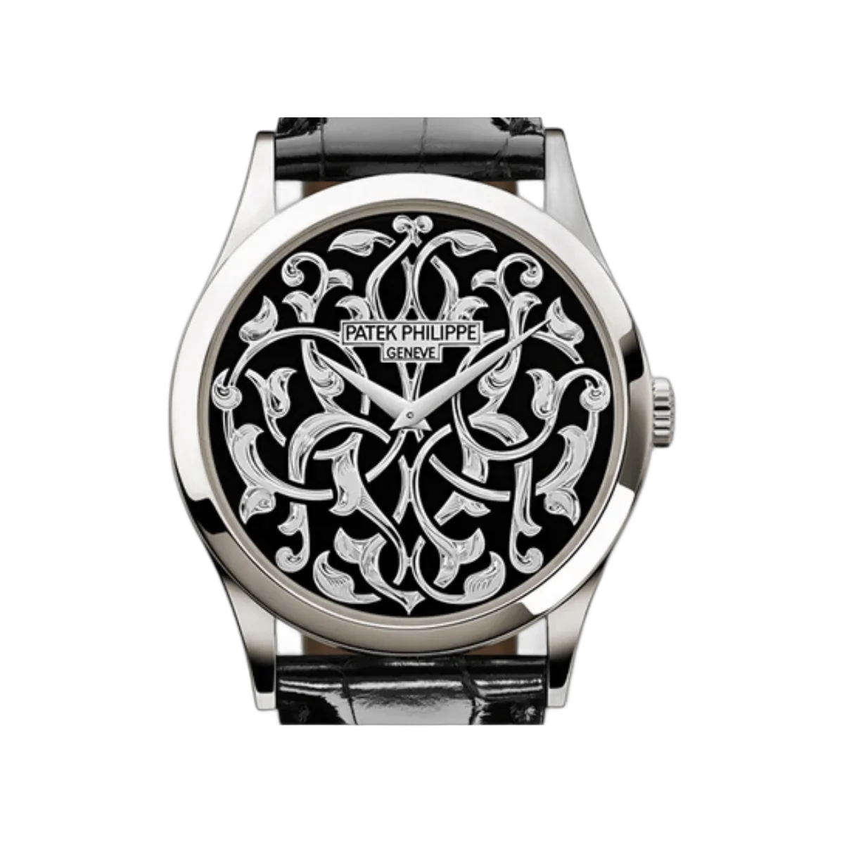 Patek Philippe Calatrava 5088/100P-001 Automatic Crocodile Skin 38mm Black Dial Mens Watch – additional product photo 4