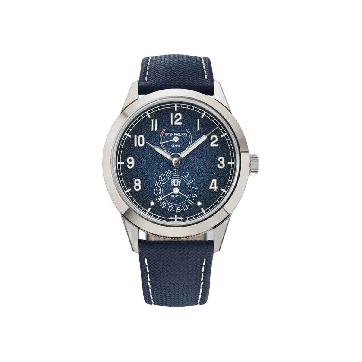 Patek Philippe Calatrava 5328G-001 White Gold 41mm Textured Blue Dial Men's Watch