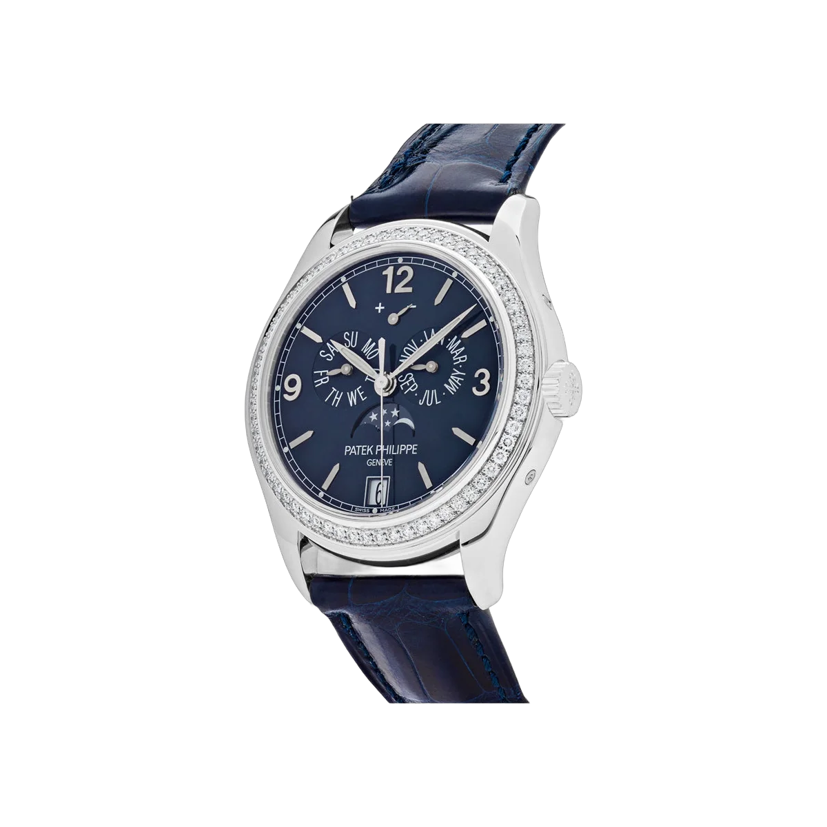 Patek Philippe Complications 5147G-001 Diamond Bezel Annual Calendar Moon Phases 39mm Blue Dial Men's Watch – additional product photo 2