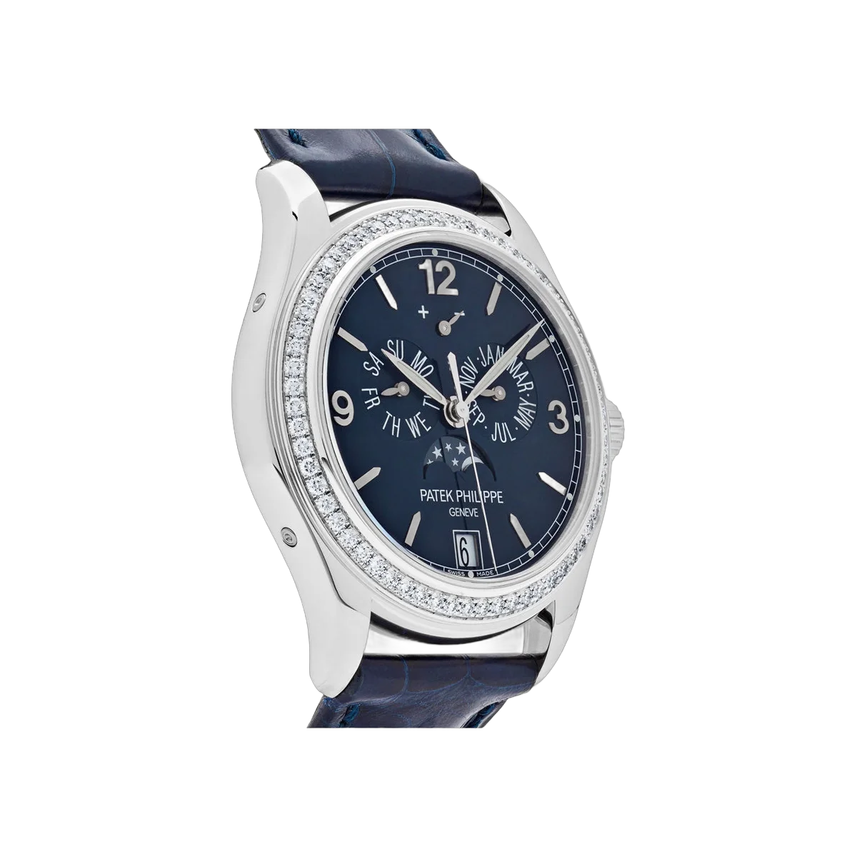 Patek Philippe Complications 5147G-001 Diamond Bezel Annual Calendar Moon Phases 39mm Blue Dial Men's Watch – additional product photo 4