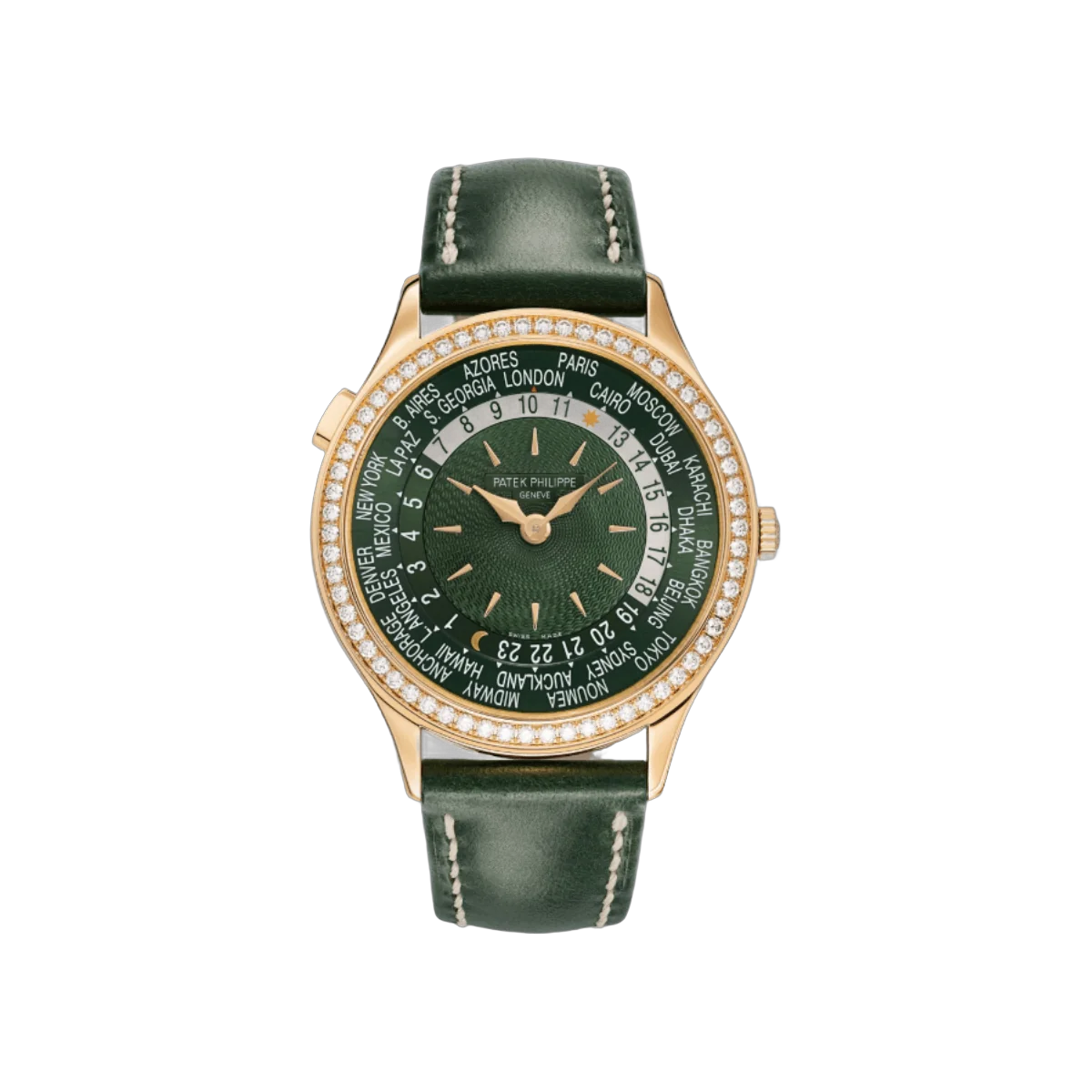 Patek Philippe Complications World Time 7130R-014 18Kt Rose Gold Olive Green Dial