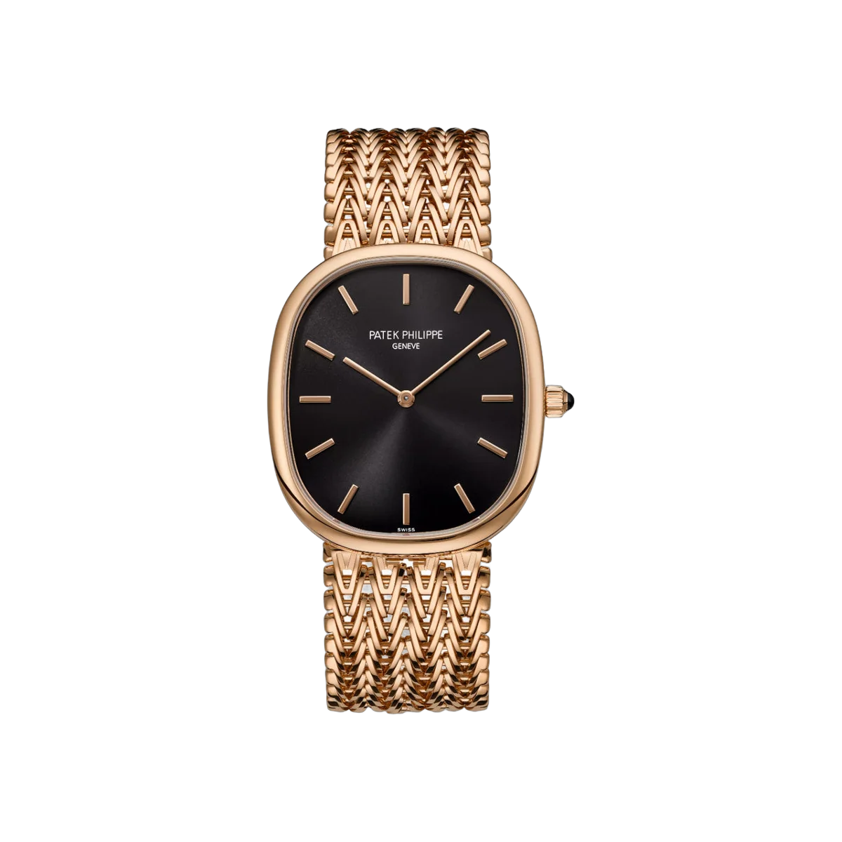 Patek Philippe Golden Ellipse 5738/1R-001 Rose Gold 34.5mm Black Dial Ladies Watch